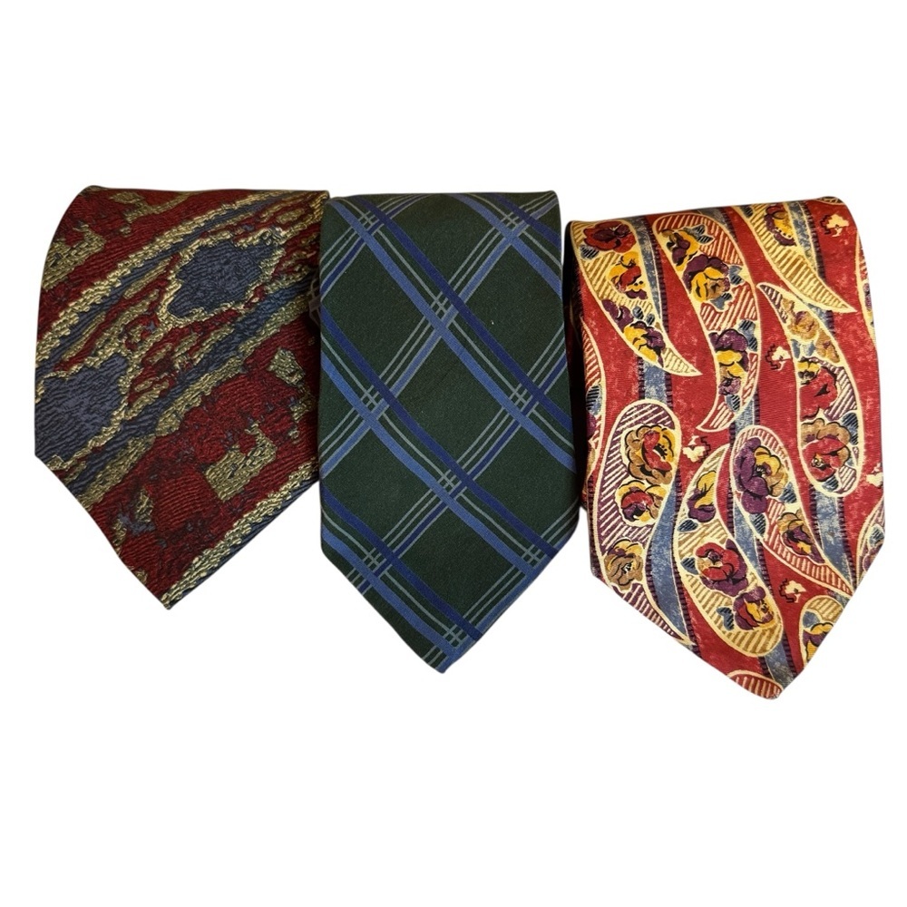 Ralph Lauren Vintage Men’s Silk Tie Lot Of 3 Chaps Polo Paisley Plaid - Picture 5 of 10
